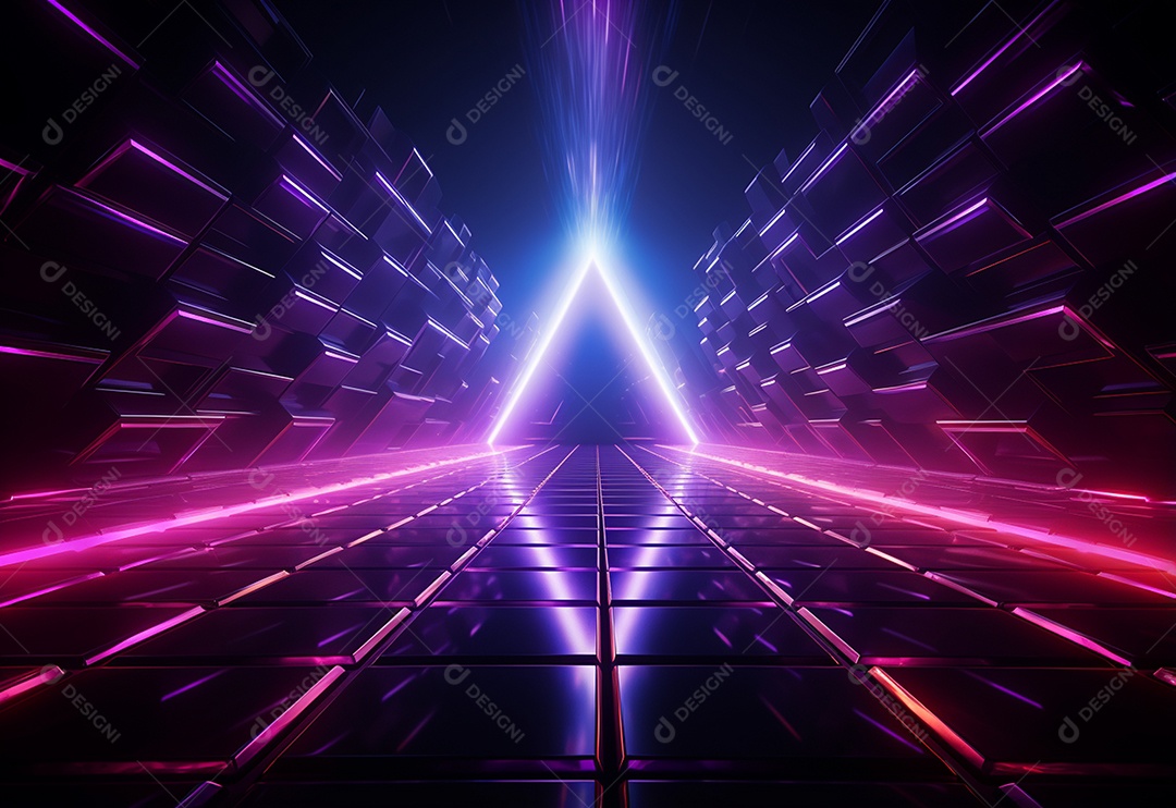 Imagem realista de fundo futurista iluminado por néon, ultra hd, design alto muito detalhado