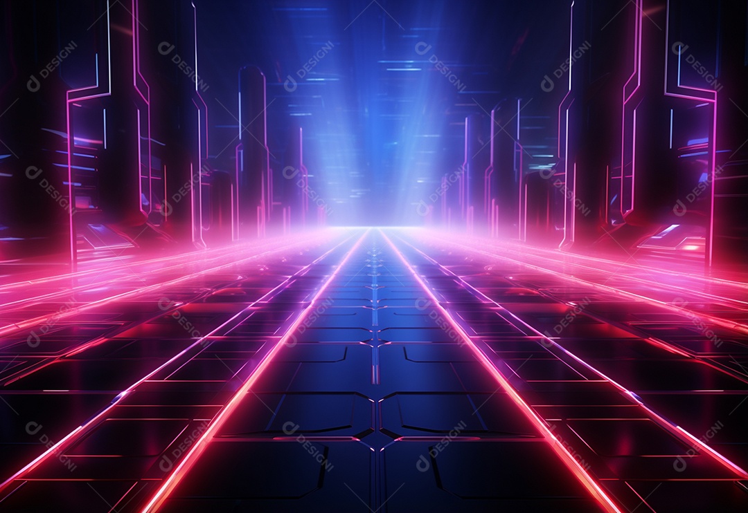 Imagem realista de fundo futurista iluminado por néon, ultra hd, design alto muito detalhado