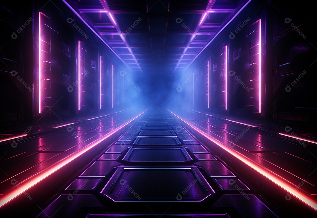 Imagem realista de fundo futurista iluminado por néon, ultra hd, design alto muito detalhado