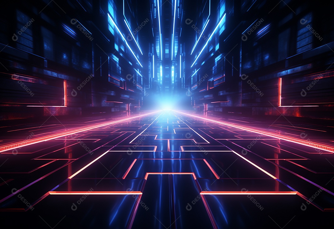 Imagem realista de fundo futurista iluminado por néon, ultra hd, design alto muito detalhado