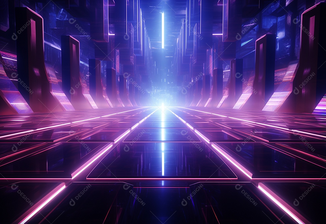 Imagem realista de fundo futurista iluminado por néon, ultra hd, design alto muito detalhado