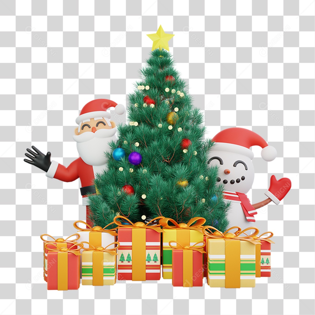 Papai Noel Árvore de Natal PNG Transparente