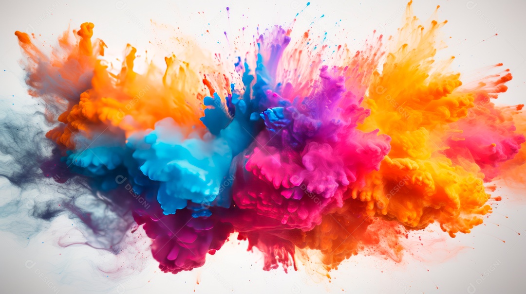 Holi Festival colorido arco-íris pintura cor pó explosão 25 de março.