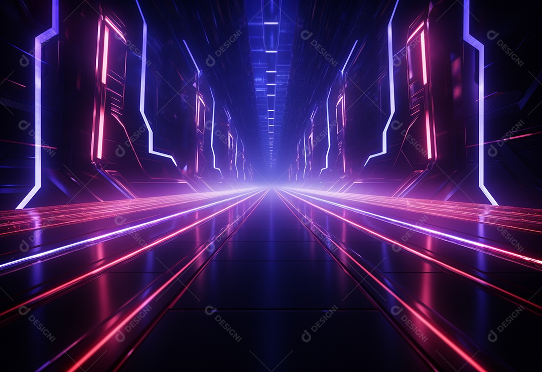 Imagem realista de fundo futurista iluminado por néon, ultra hd, design alto muito detalhado