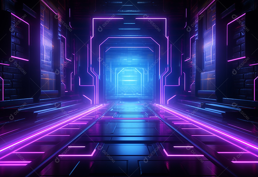 Imagem realista de fundo futurista iluminado por néon, ultra hd, design alto muito detalhado
