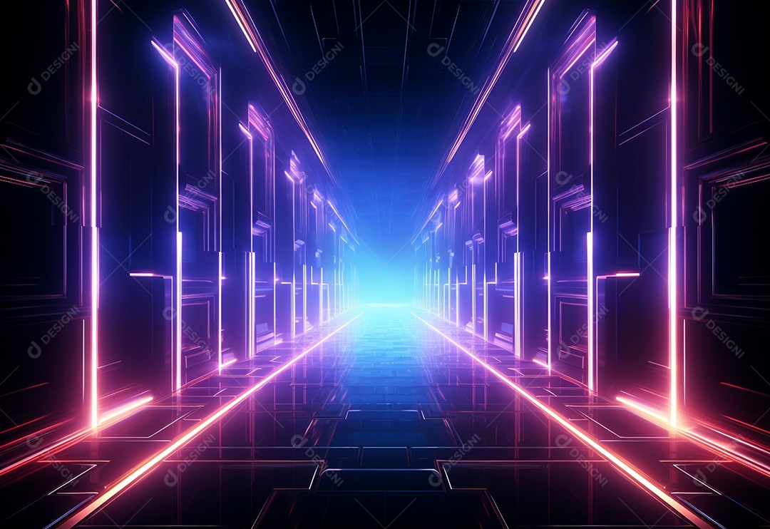 Imagem realista de fundo futurista iluminado por néon, ultra hd, design alto muito detalhado