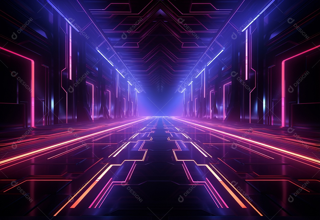 Imagem realista de fundo futurista iluminado por néon, ultra hd, design alto muito detalhado