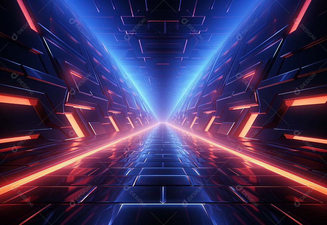 Imagem realista de fundo futurista iluminado por néon, ultra hd, design alto muito detalhado