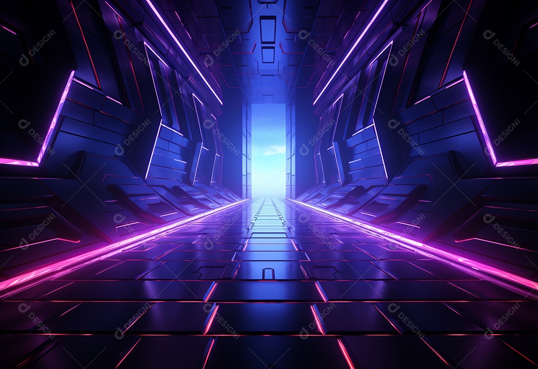 Imagem realista de fundo futurista iluminado por néon, ultra hd, design alto muito detalhado