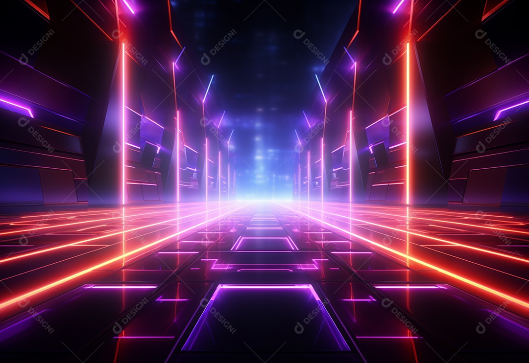 Imagem realista de fundo futurista iluminado por néon, ultra hd, design alto muito detalhado