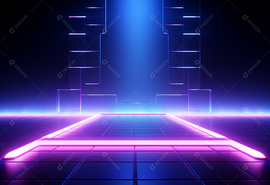 Imagem realista de fundo futurista iluminado por néon, ultra hd, design alto muito detalhado