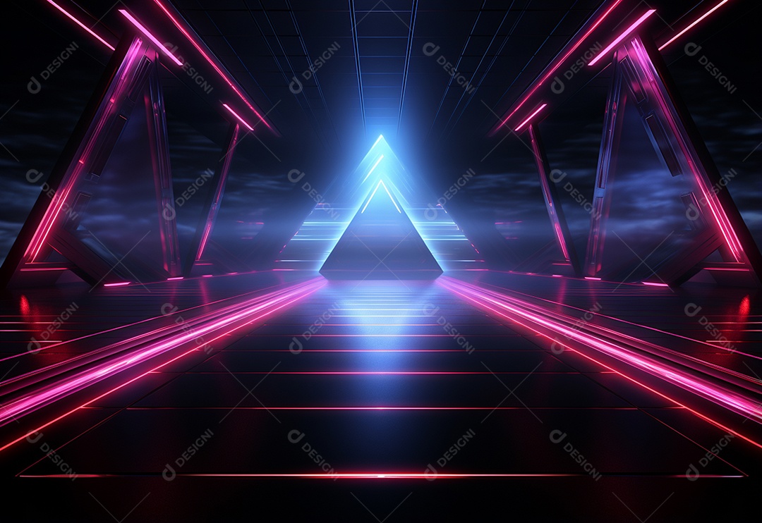 Imagem realista de fundo futurista iluminado por néon, ultra hd, design alto muito detalhado