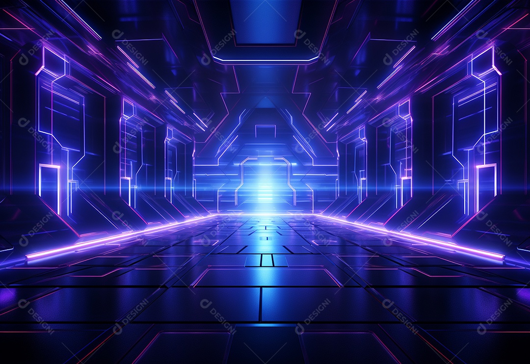 Imagem realista de fundo futurista iluminado por néon, ultra hd, design alto muito detalhado
