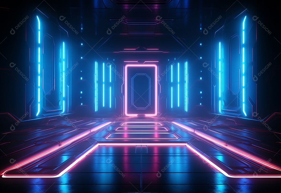 Imagem realista de fundo futurista iluminado por néon, ultra hd, design alto muito detalhado