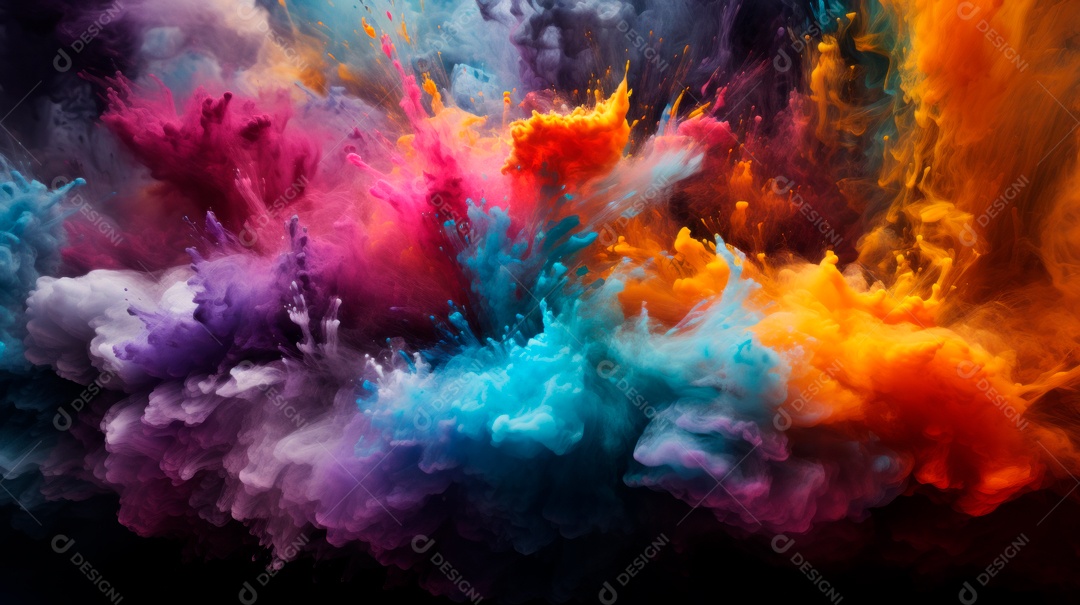 Holi Festival colorido arco-íris pintura cor pó explosão 25 de março.