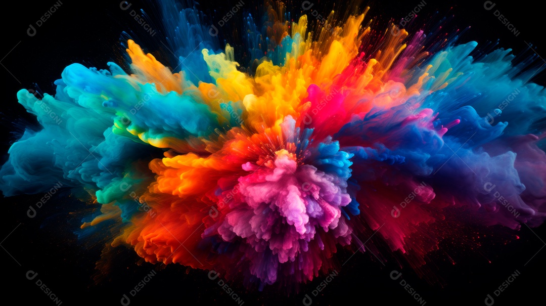 Holi Festival colorido arco-íris pintura cor pó explosão 25 de março.