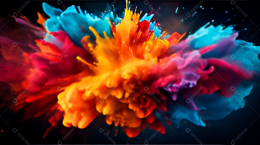 Holi Festival colorido arco-íris pintura cor pó explosão 25 de março.