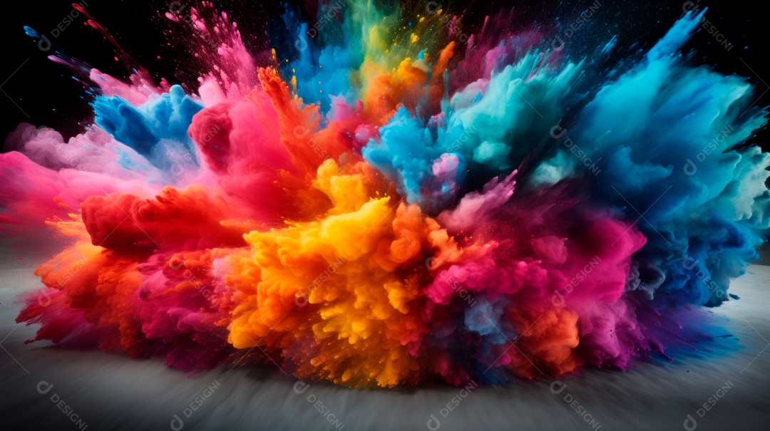 Holi Festival colorido arco-íris pintura cor pó explosão 25 de março.