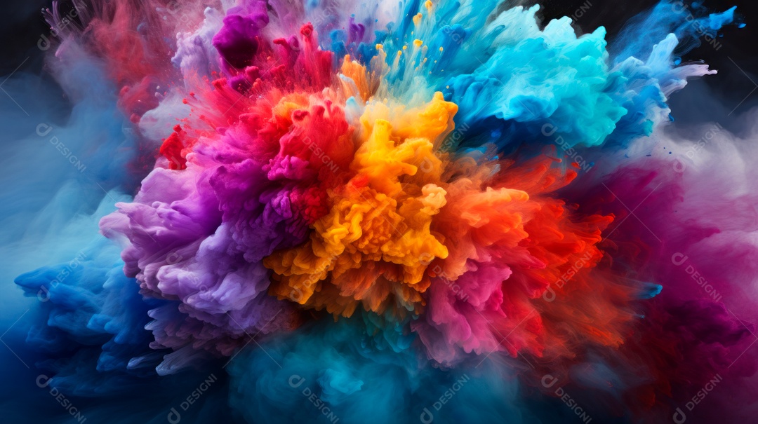 Holi Festival colorido arco-íris pintura cor pó explosão 25 de março.