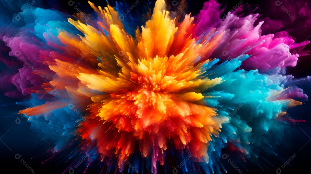 Holi Festival colorido arco-íris pintura cor pó explosão 25 de março.