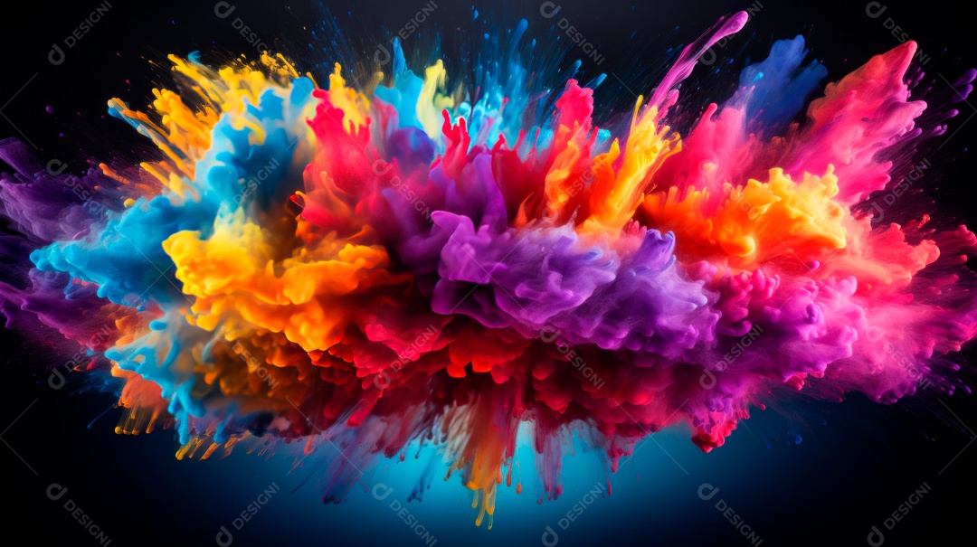 Holi Festival colorido arco-íris pintura cor pó explosão 25 de março.