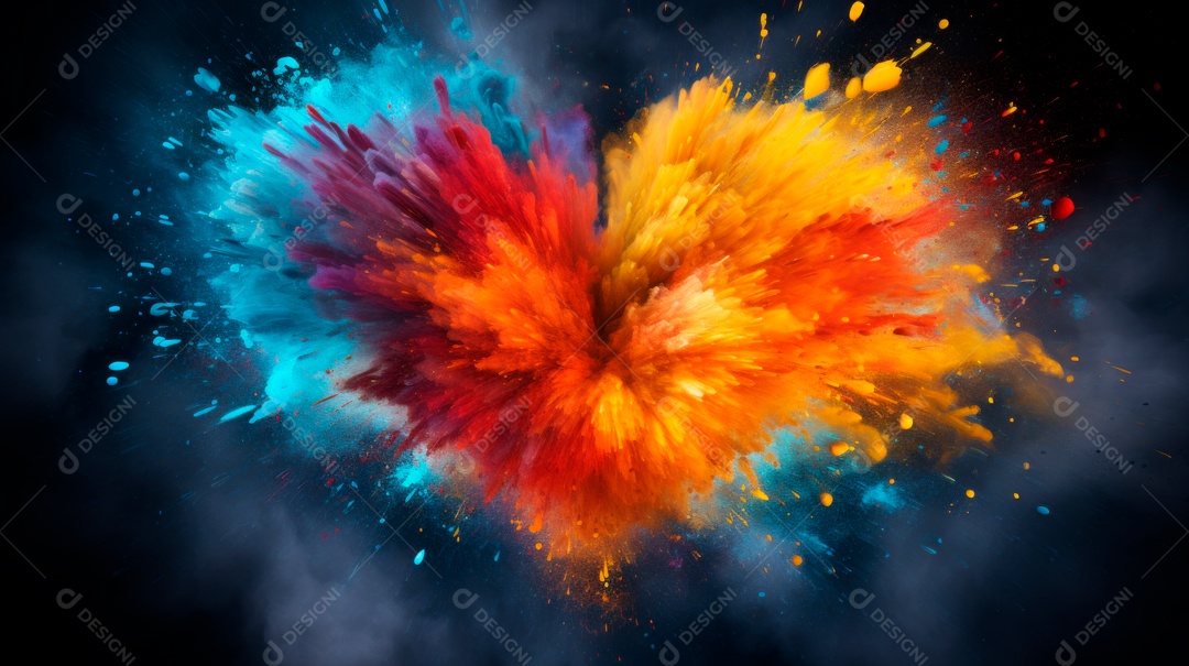 Holi Festival colorido arco-íris pintura cor pó explosão 25 de março.