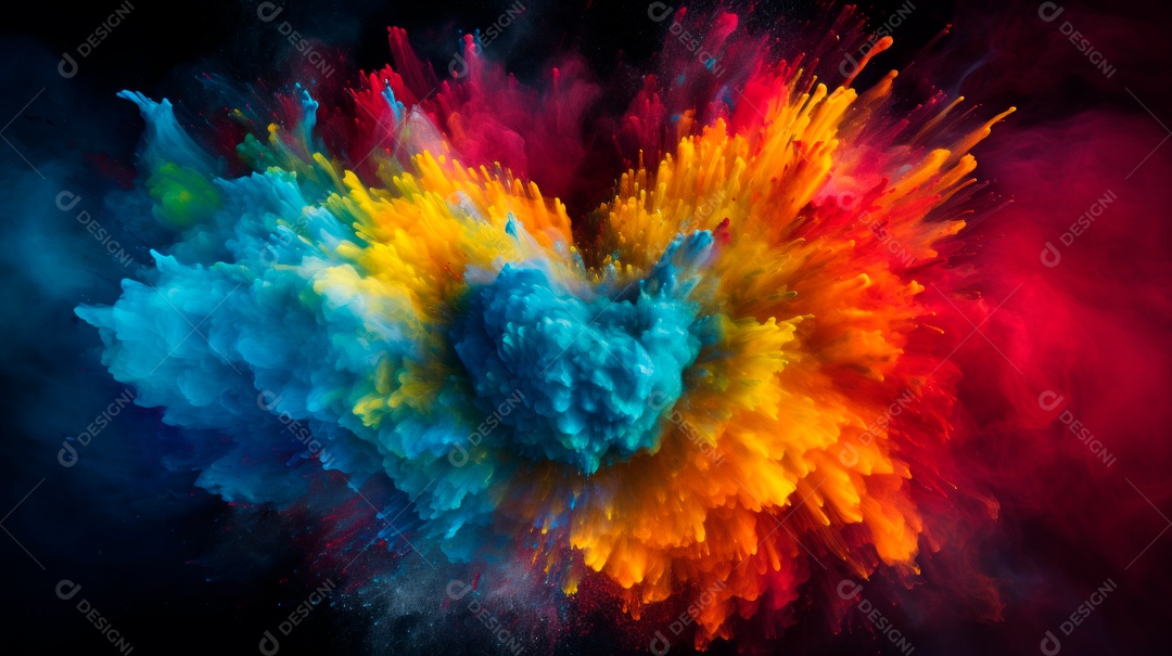Holi Festival colorido arco-íris pintura cor pó explosão 25 de março.