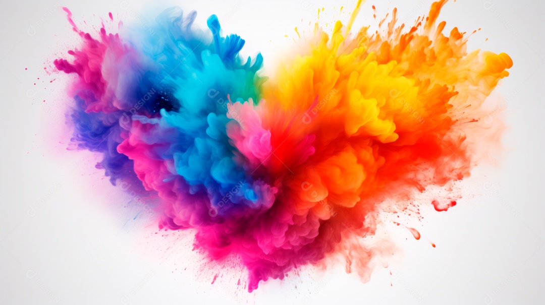 Holi Festival colorido arco-íris pintura cor pó explosão 25 de março.