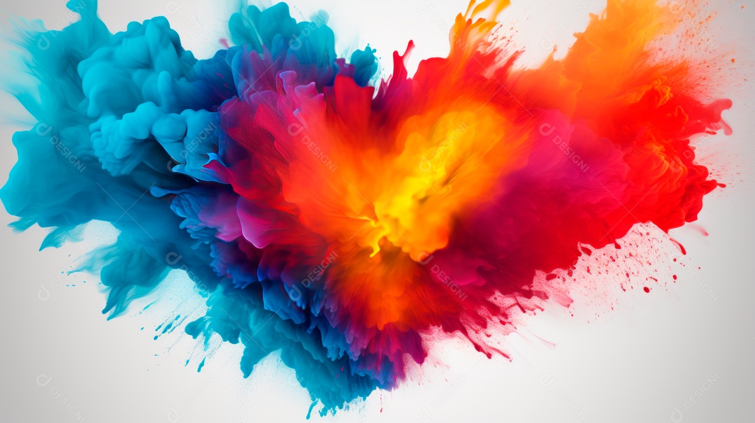 Holi Festival colorido arco-íris pintura cor pó explosão 25 de março.