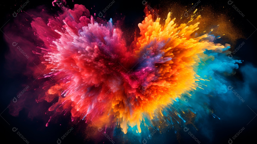 Holi Festival colorido arco-íris pintura cor pó explosão 25 de março.