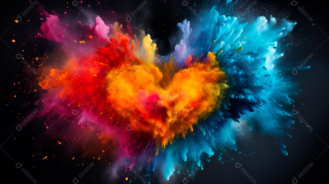 Holi Festival colorido arco-íris pintura cor pó explosão 25 de março.