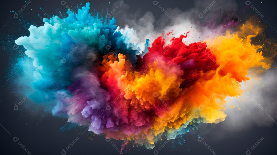 Holi Festival colorido arco-íris pintura cor pó explosão 25 de março.