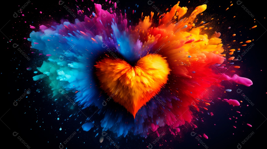 Holi Festival colorido arco-íris pintura cor pó explosão 25 de março.