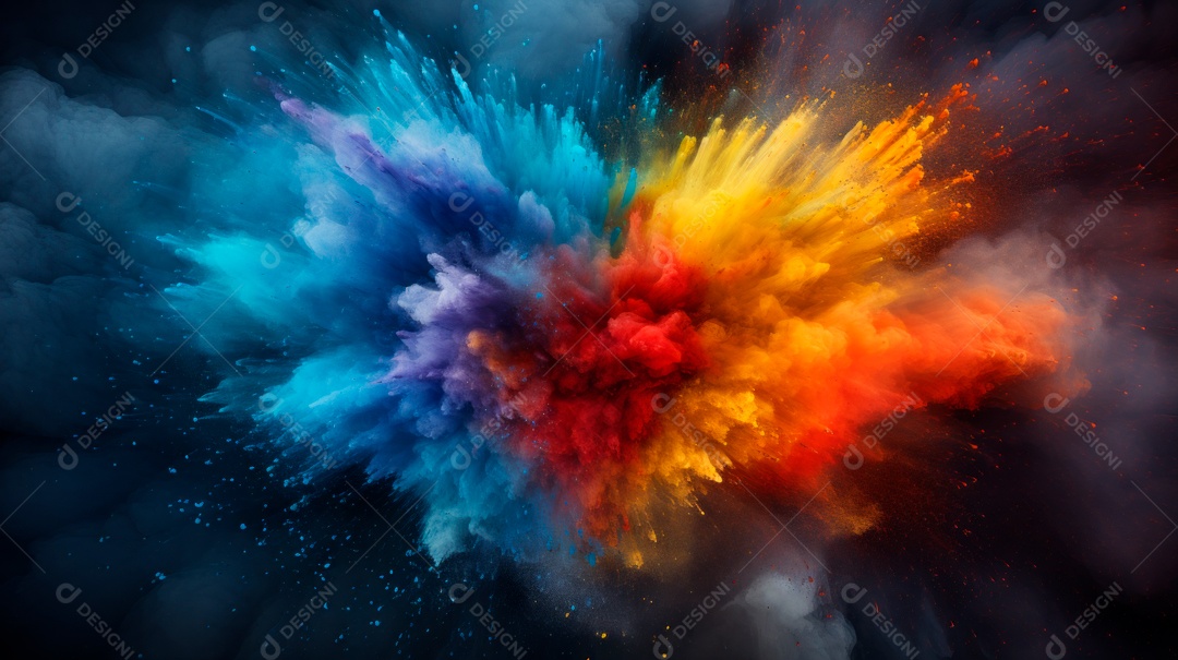 Holi Festival colorido arco-íris pintura cor pó explosão 25 de março.