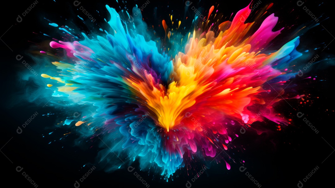 Pó colorido do Festival Holi. cores gulal orgânicas na tigela 25 de março IA generativa.