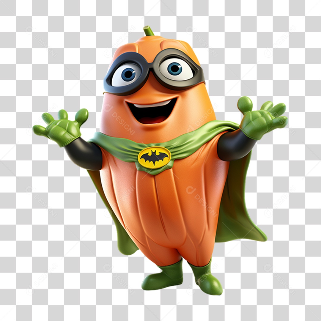 Cartoon Vegetais Heróis Alegres PNG Transparente