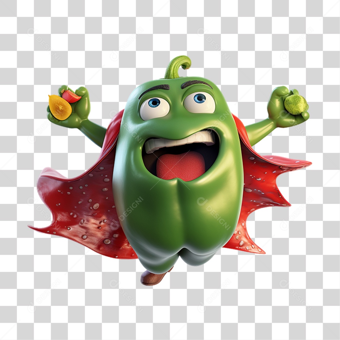 Cartoon Vegetais Heróis Alegres PNG Transparente