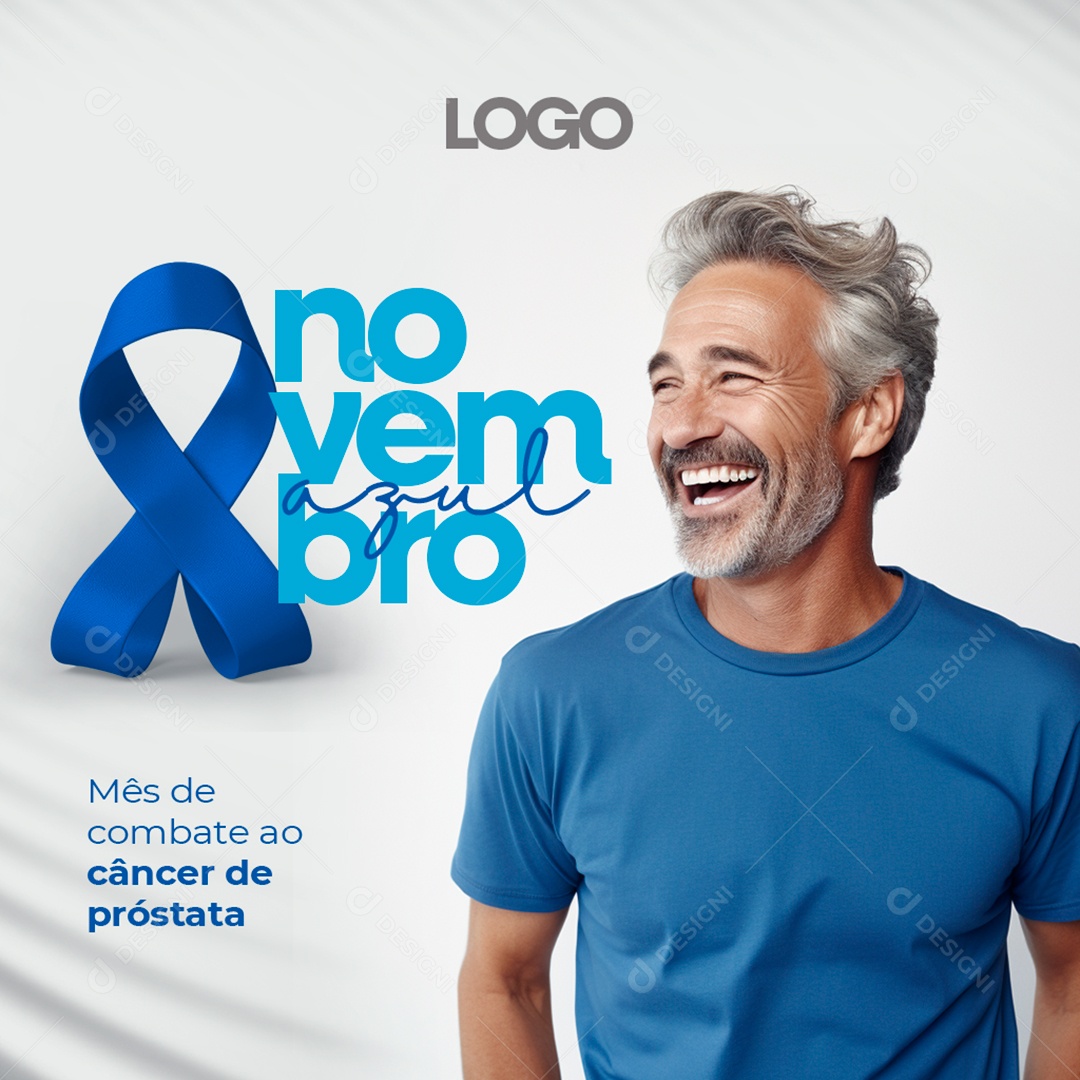 Social Media Novembro Azul Combate ao Câncer de Próstata PSD Editável