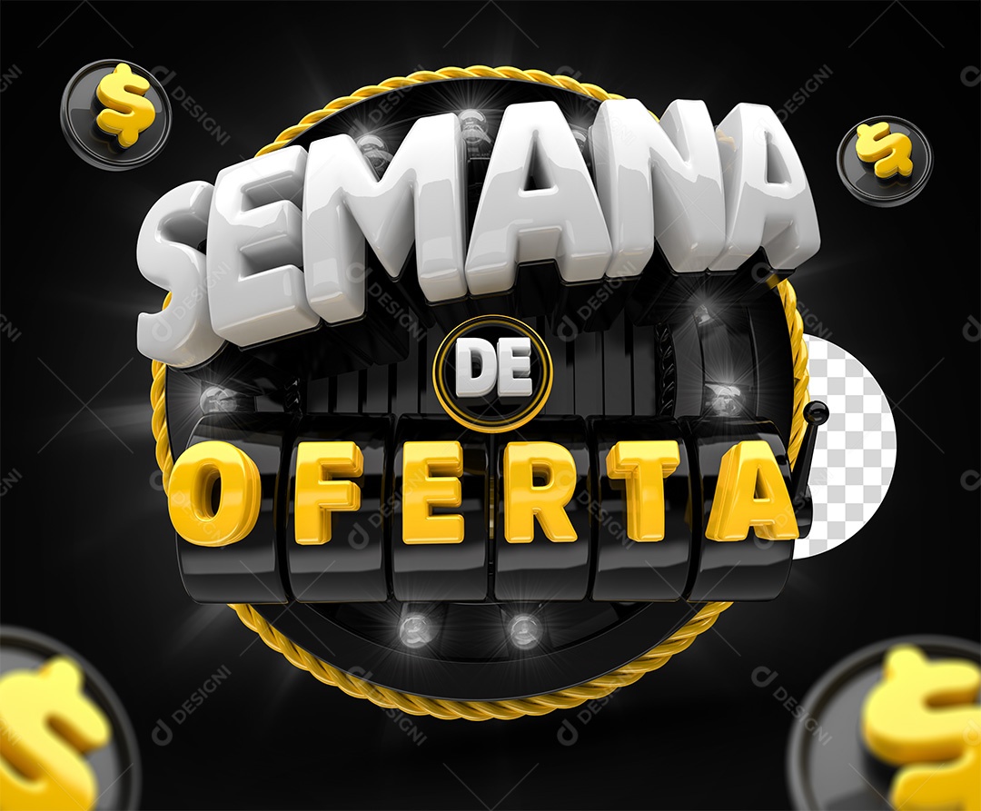 Selo 3D Semana De Oferta Para Composição PSD