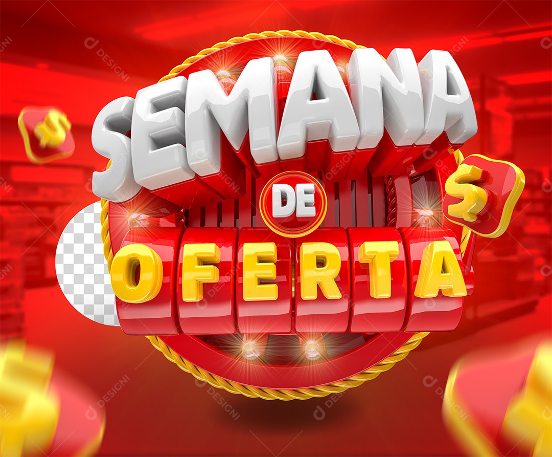 Semana De Oferta Selo 3D Para Composição PSD