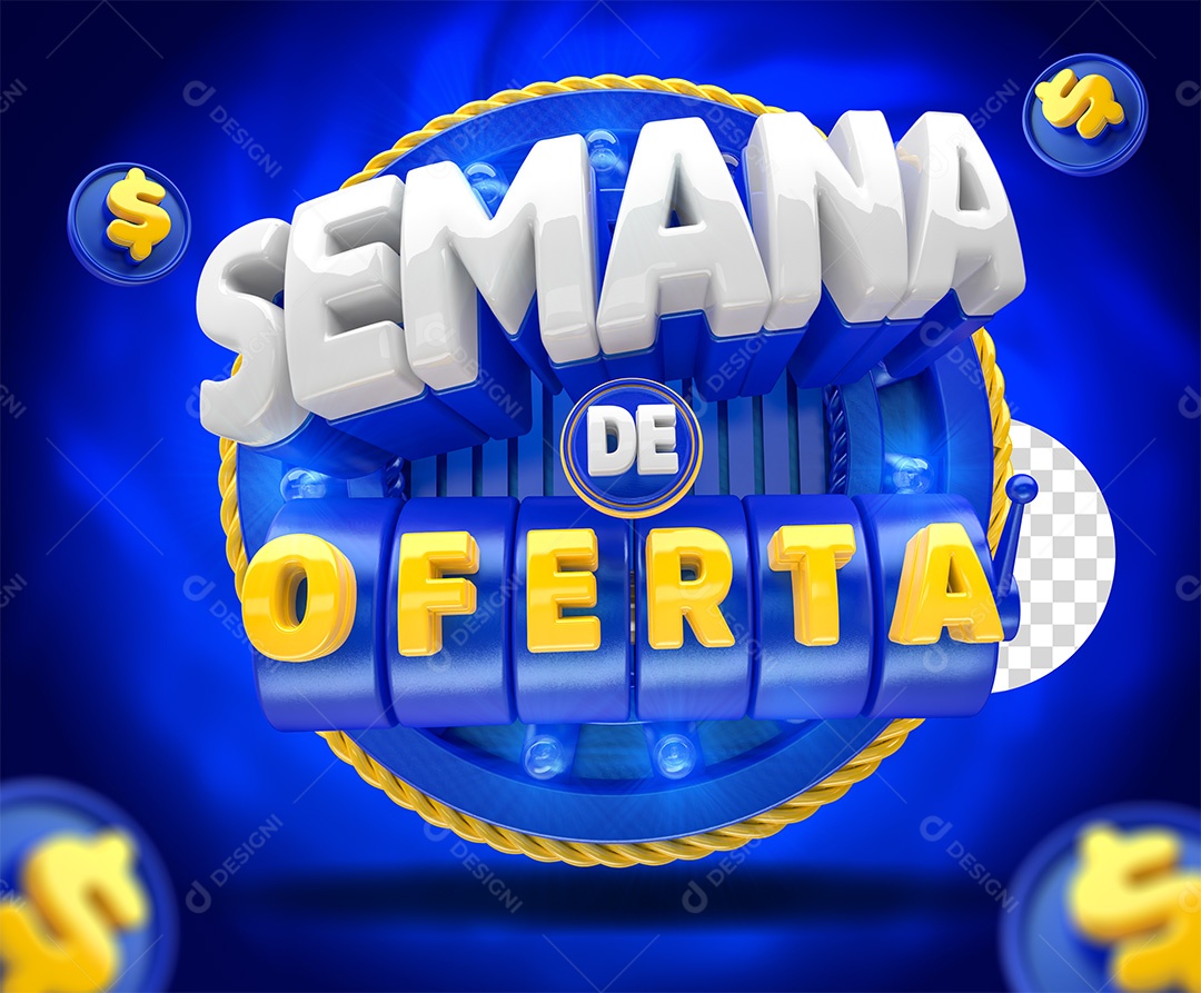 Selo 3D Semana De Oferta Para Composição PSD