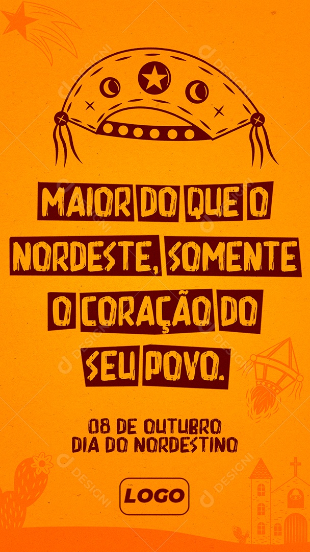 Story Dia do Nordestino 08 de Outubro Social Media PSD Editável