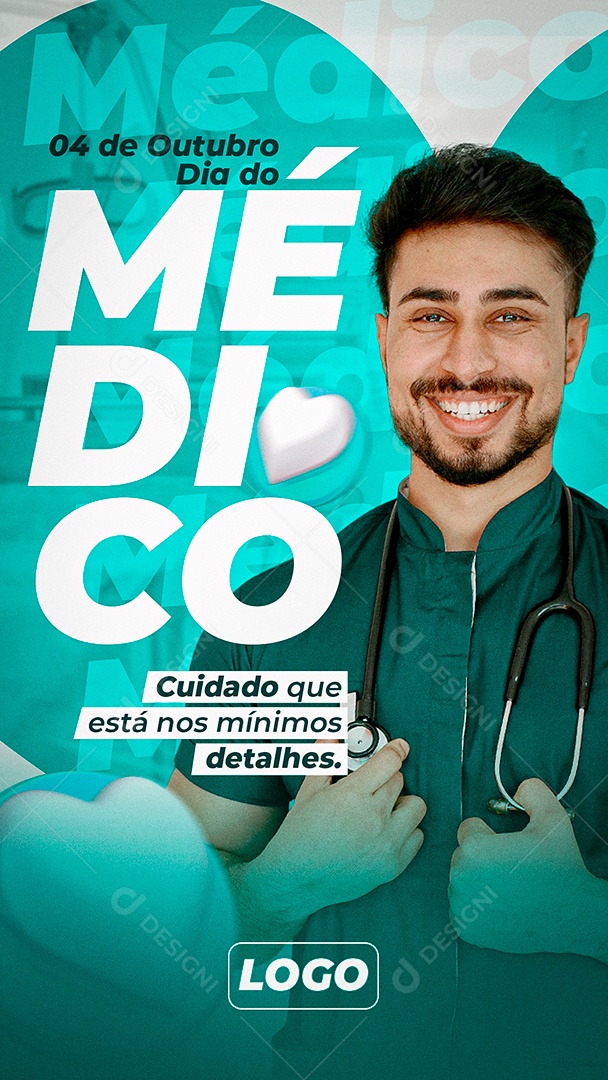 Story Dia do Médico do Trabalho Cuidado que Está nos Mínimos Detalhes Social Media PSD Editável