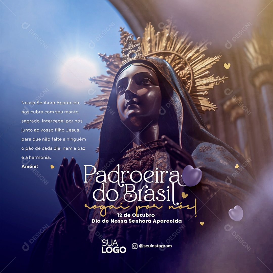 Social Media Padroeira Do Brasil Rogai Por Nós PSD Editável