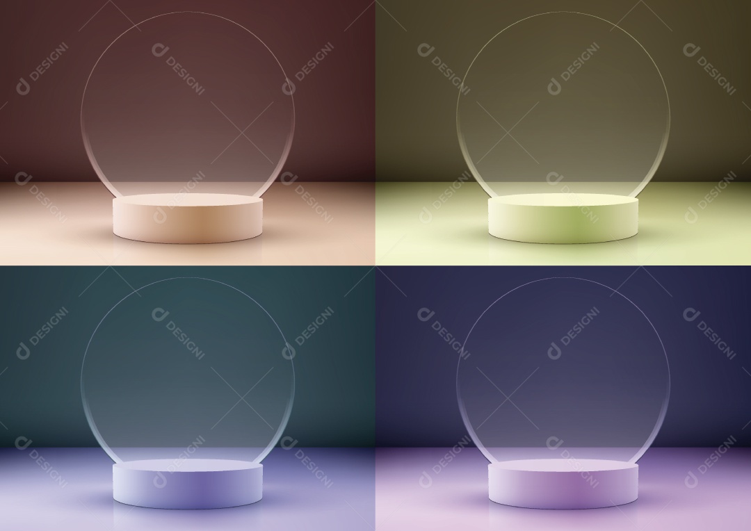 Conjunto de Cenário de Pódio Minimalista Vetor EPS Editável