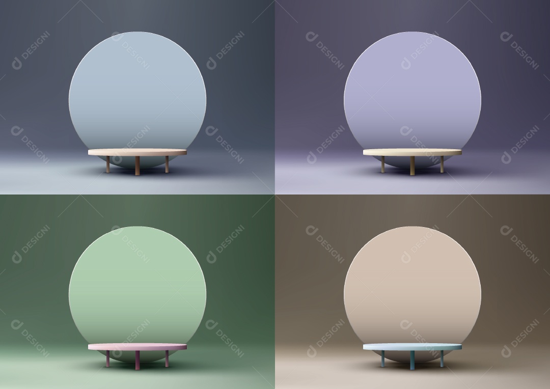 Conjunto de Cenário de Pódio Minimalista Vetor EPS Editável