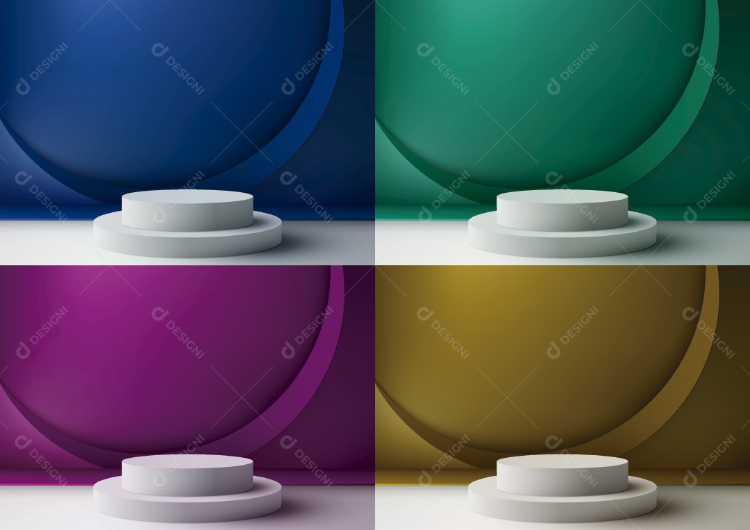 Conjunto de Cenário de Pódio Minimalista Vetor EPS Editável