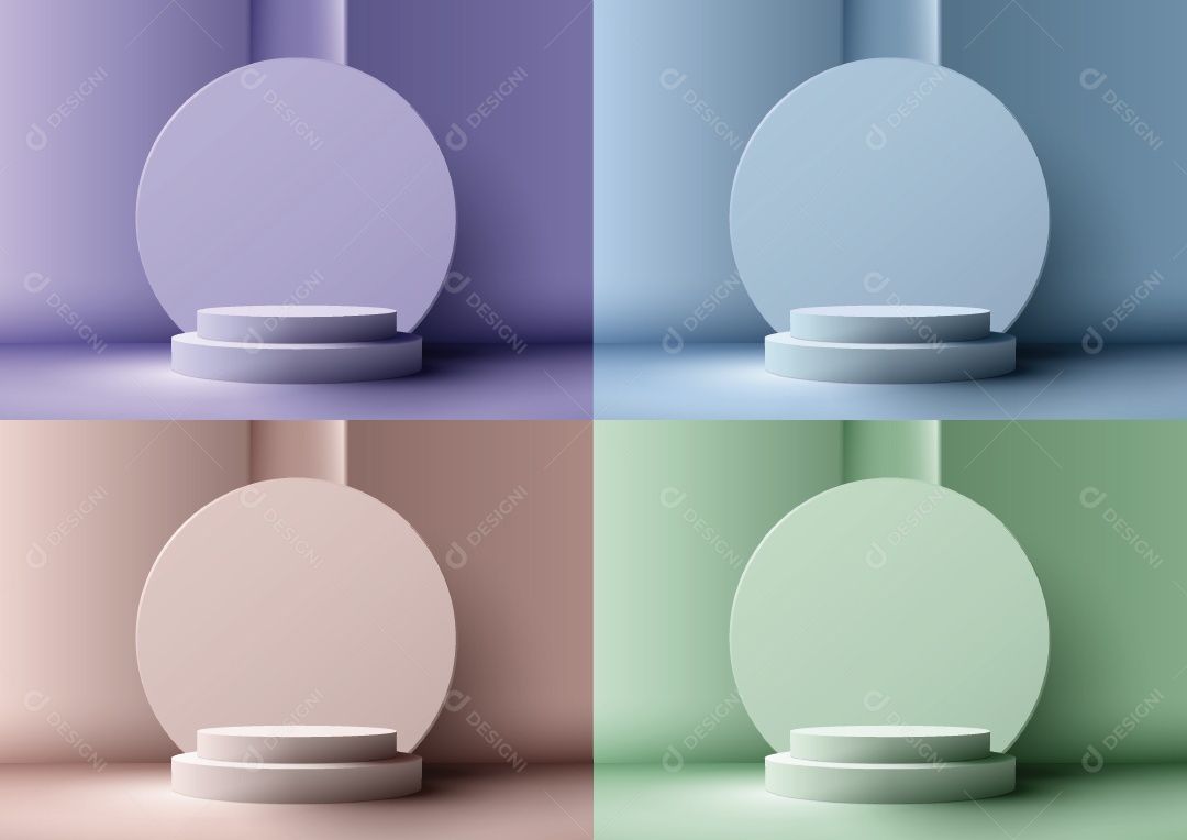 Conjunto de Cenário de Pódio Minimalista Vetor EPS Editável