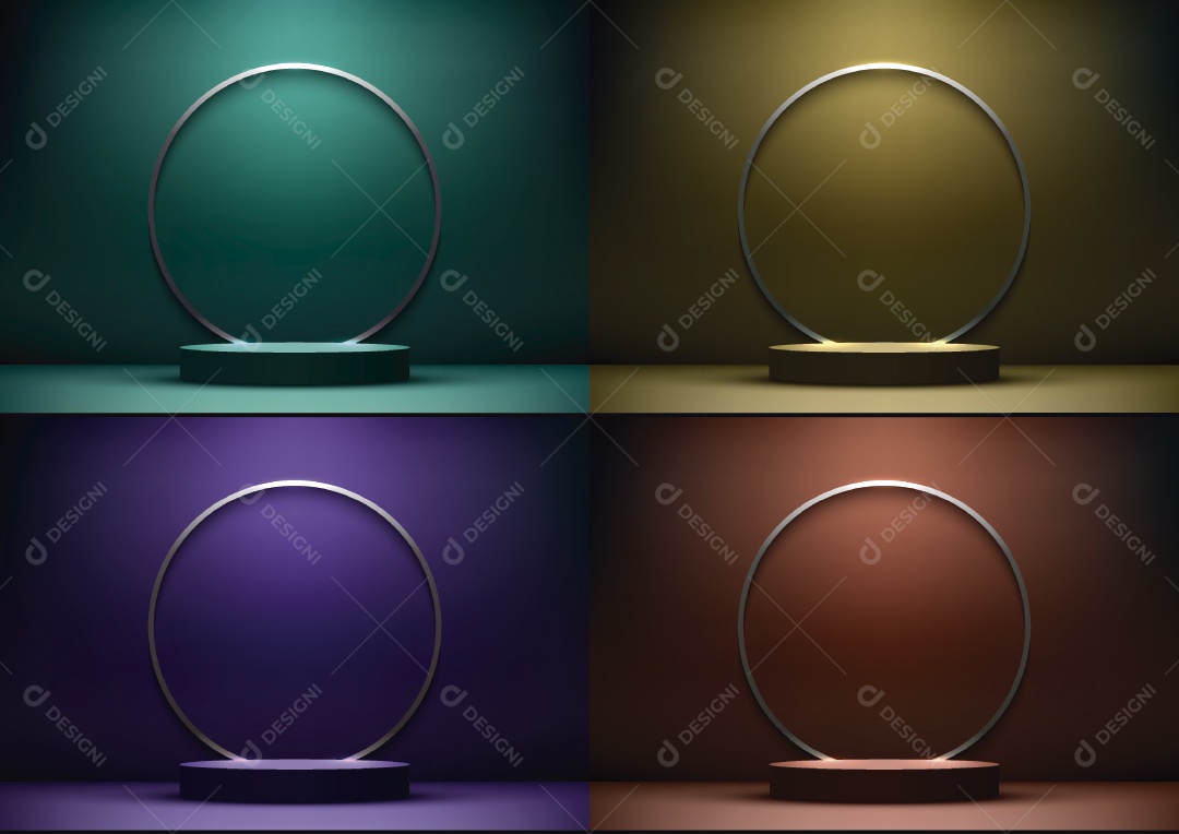 Conjunto de Cenário de Pódio Minimalista Vetor EPS Editável