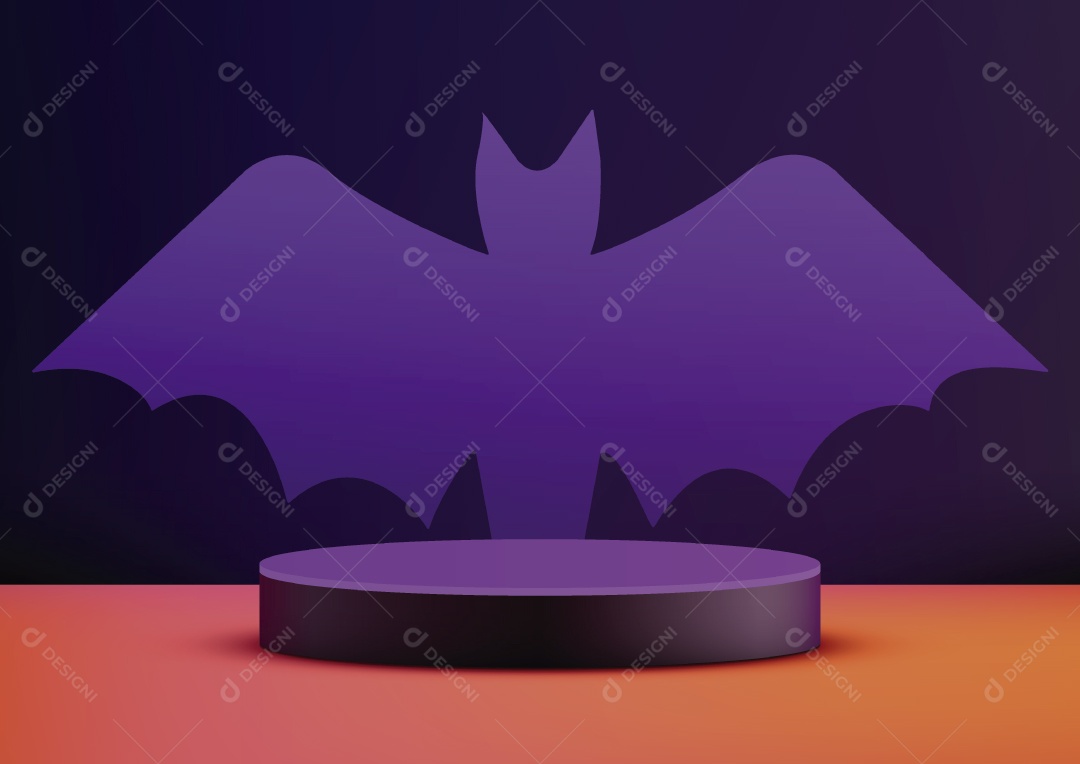 Modelo de Cenário de Pódio do Halloween Vetor EPS Editável